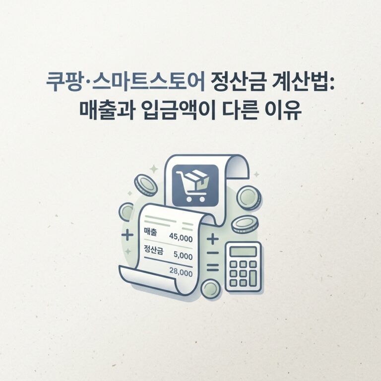 ai thumbnail minimal 쿠팡·스마트스토어 정산금 계산법 매출과 입금액이 다른 이유 1786635594